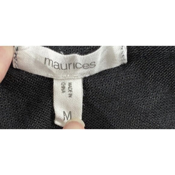 Maurices Womens Medium Sweater Black With Geometric Design On 3/4 Sleeves - Picture 4 of 10